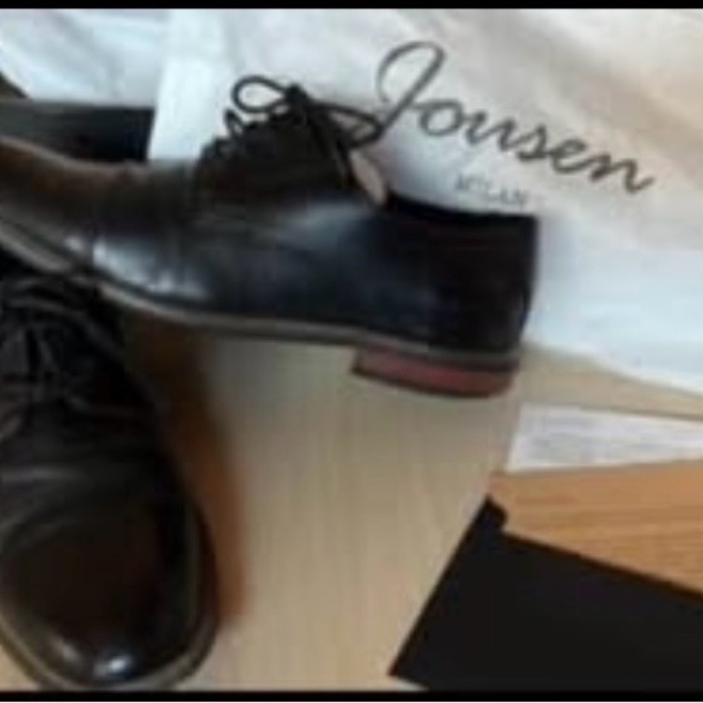 Men's Size 10.5 Jousen Milan Black Leather Dress Shoes